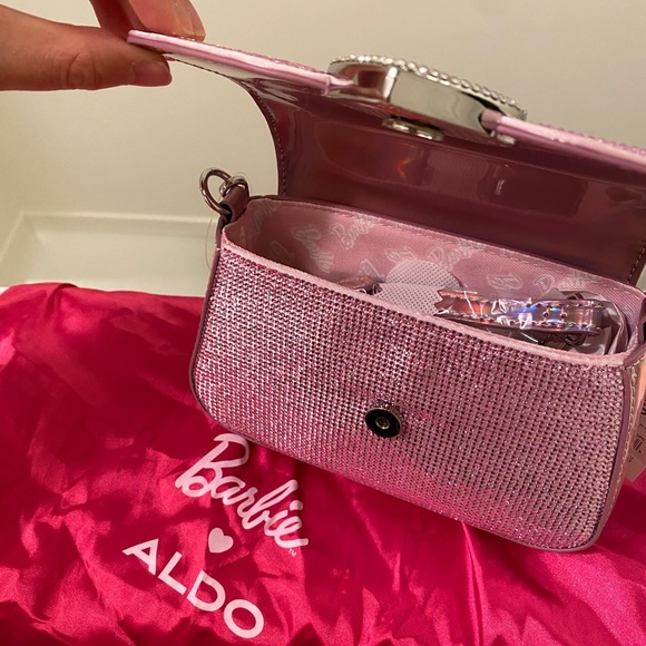 Barbie Aldo Top Handle Bag Rhinestone Pink NEW with tags 🎀✨💕 - Picture 4 of 11